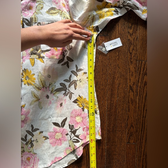 Lord & Taylor Floral Linen Shirt - Picture 15 of 16